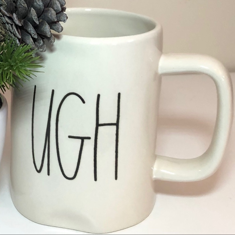Rae Dunn “UGH” Mug Coffee Tea Cream Ivory White